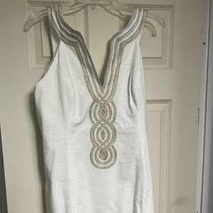 Brand new with tags Lilly Pulitzer white shift dress. Size 16.